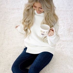 White oversized sweater